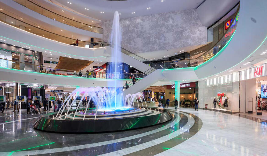 Проектирование и строительство фонтана в торговом центре 