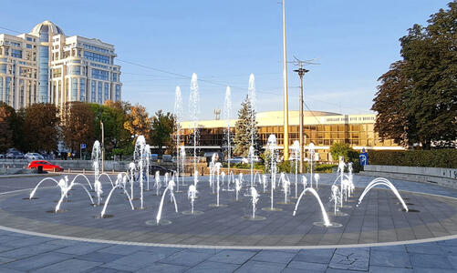 Проект строительство круглого пешеходного фонтана 