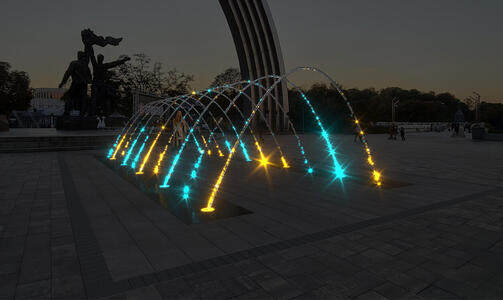Сухой фонтан проект - Водная арка